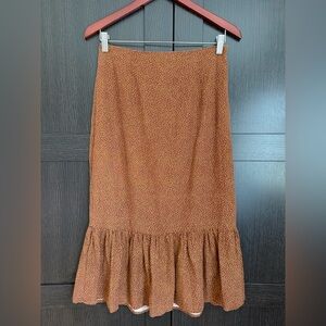 Urban Outfitters - Marigold Rust Brown Midi Skirt with Tiny Dot Print
